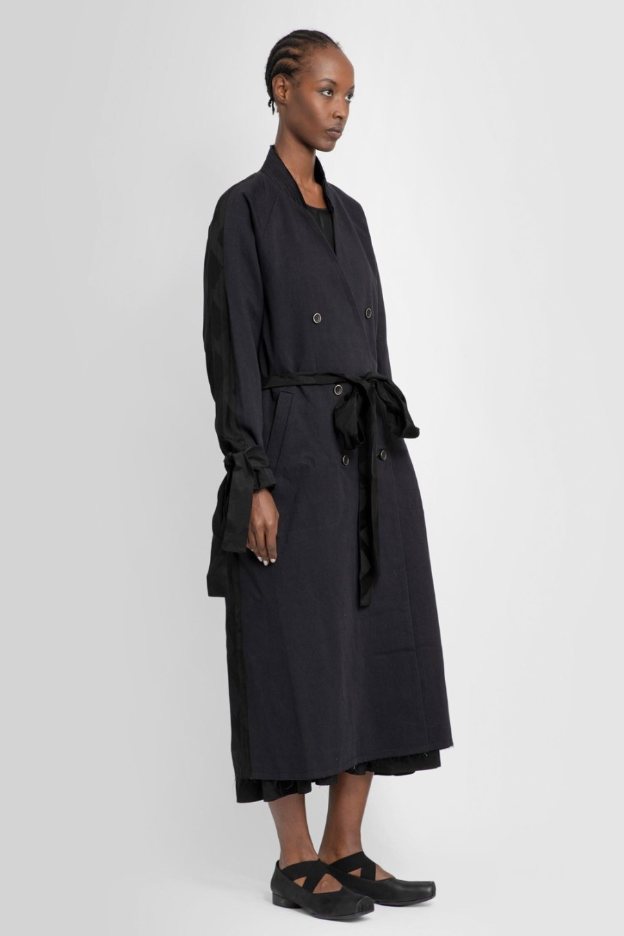 Women UMA WANG Coats | Uma Wang Women'S Black Carina Coat ⋆ Fesyenshop